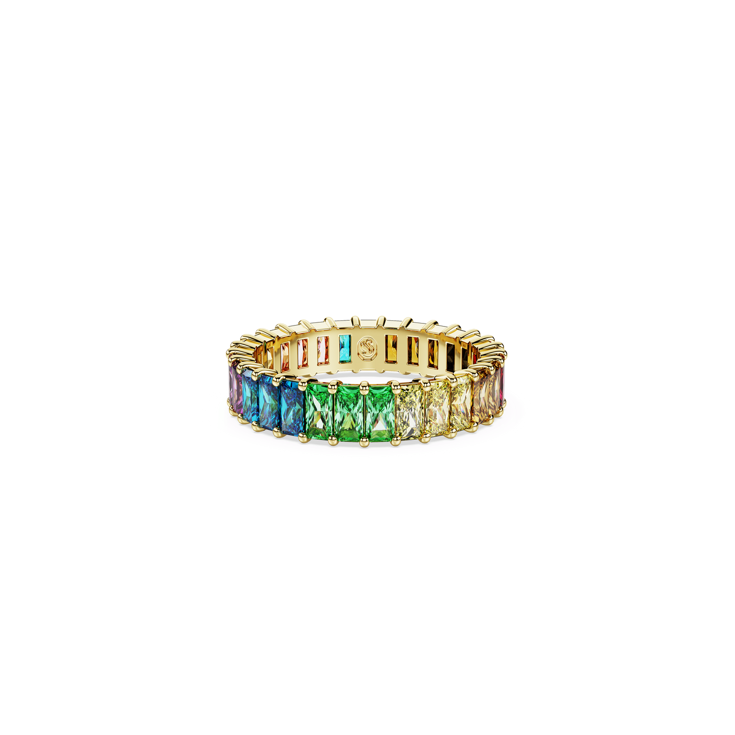 Matrix ring, Baguette cut, Multicolored, Gold-tone plated 5686634