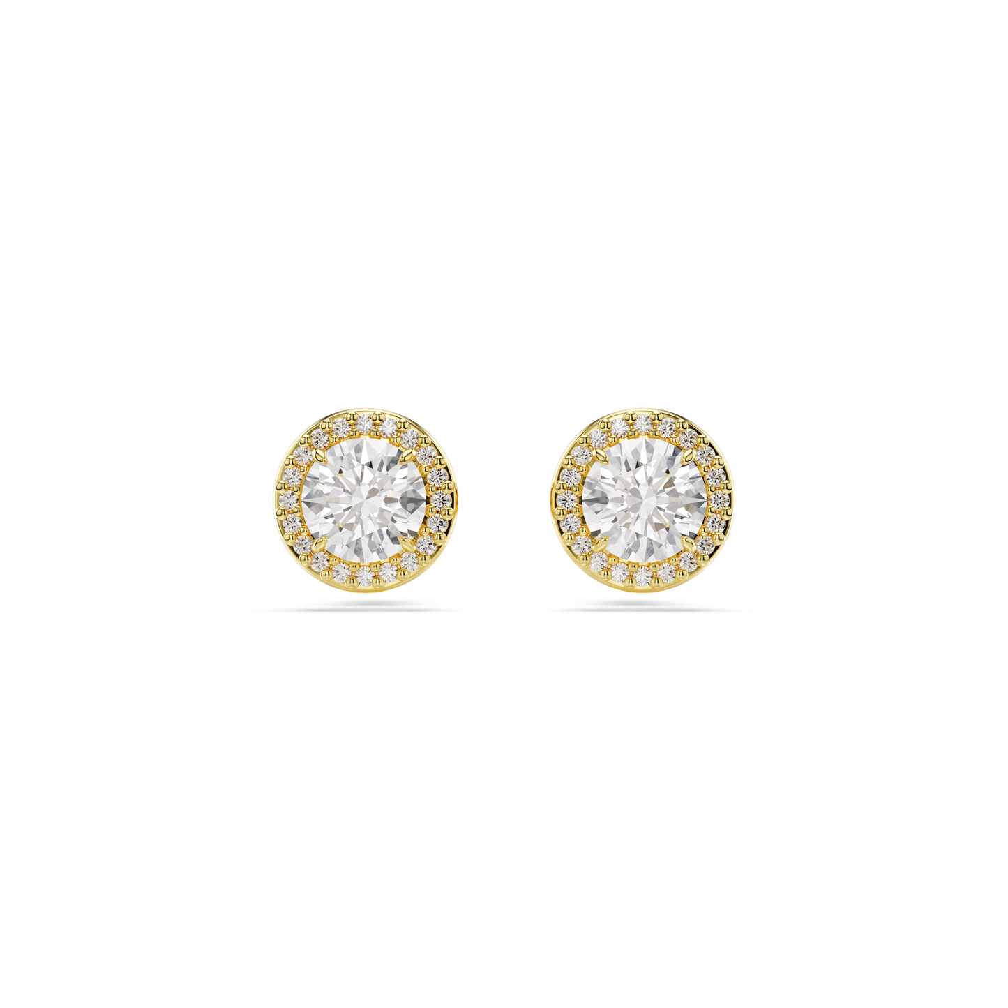 Una Angelic stud earrings, Round cut, Gold tone, Gold-tone plated 5686637