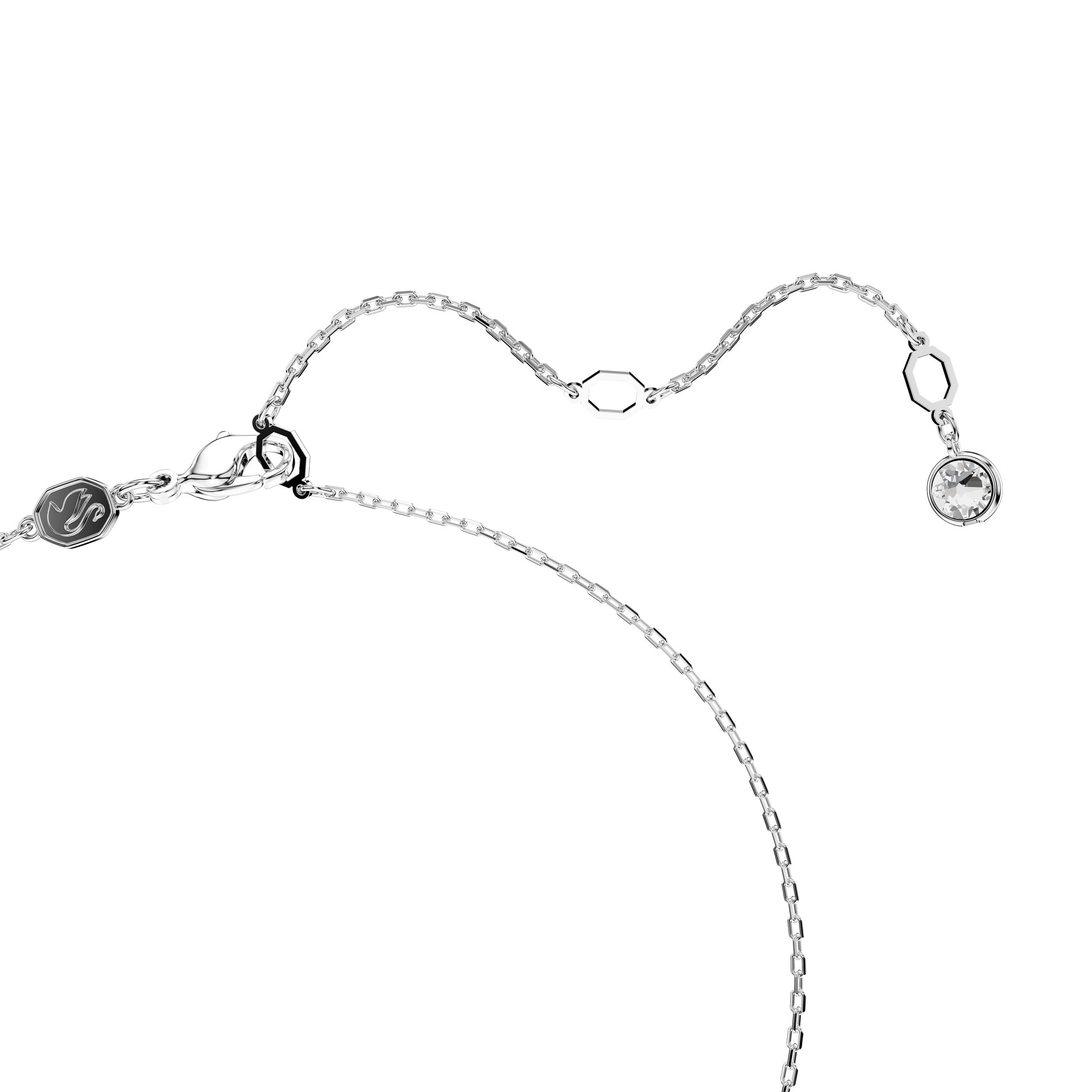 Hyperbola pendant, Pavé, Infinity, White, Rhodium plated 5687265
