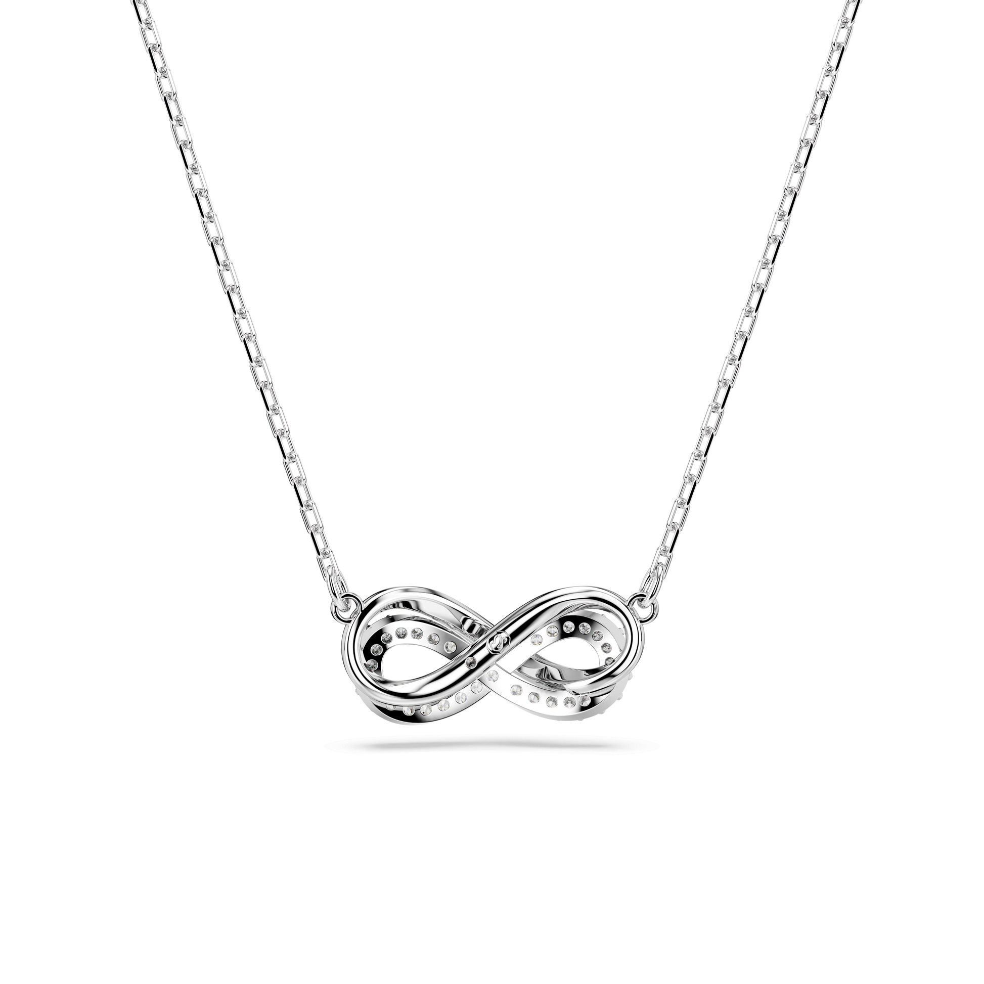 Hyperbola pendant, Pavé, Infinity, White, Rhodium plated 5687265