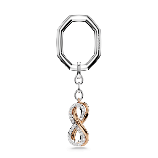 Key ring, Infinity, White, Mixed metal finish 5687996