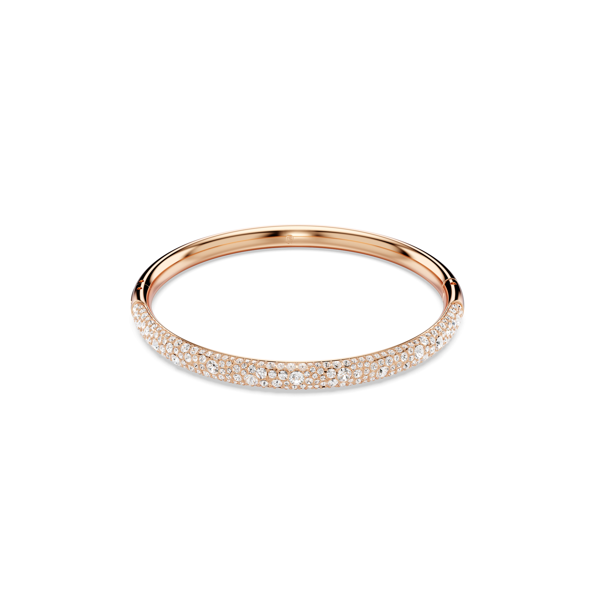 Sublima bangle, Snow pavé, White, Rose gold-tone plated 5688610