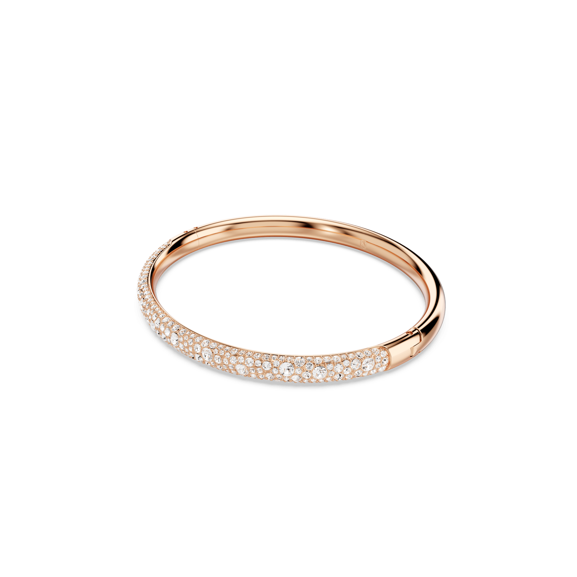 Sublima bangle, Snow pavé, White, Rose gold-tone plated 5688610