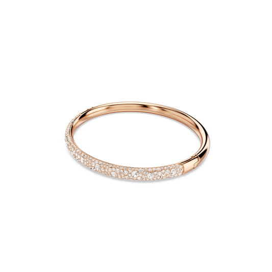 Sublima bangle, Snow pavé, White, Rose gold-tone plated 5688610