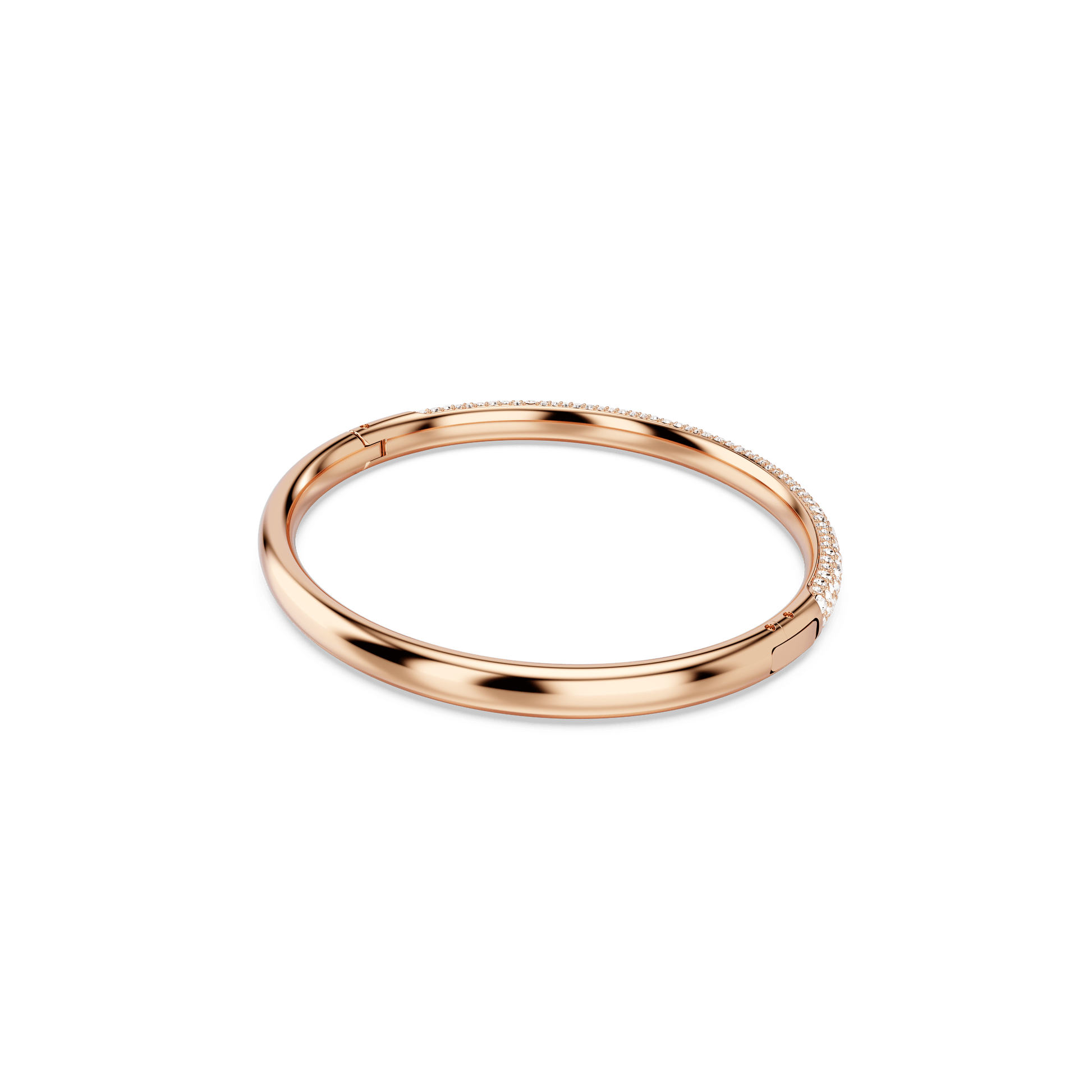 Sublima bangle, Snow pavé, White, Rose gold-tone plated 5688612