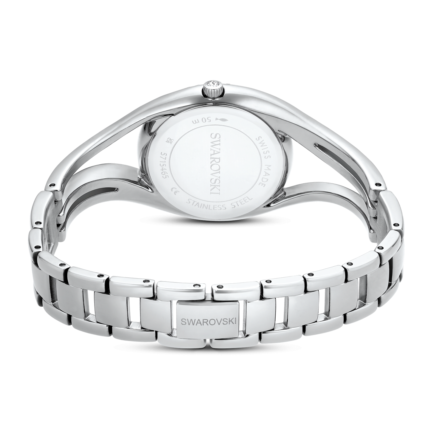 Hyperbola bangle watch, Swiss Made, Metal bracelet, Silver tone, Stainless steel 5689432