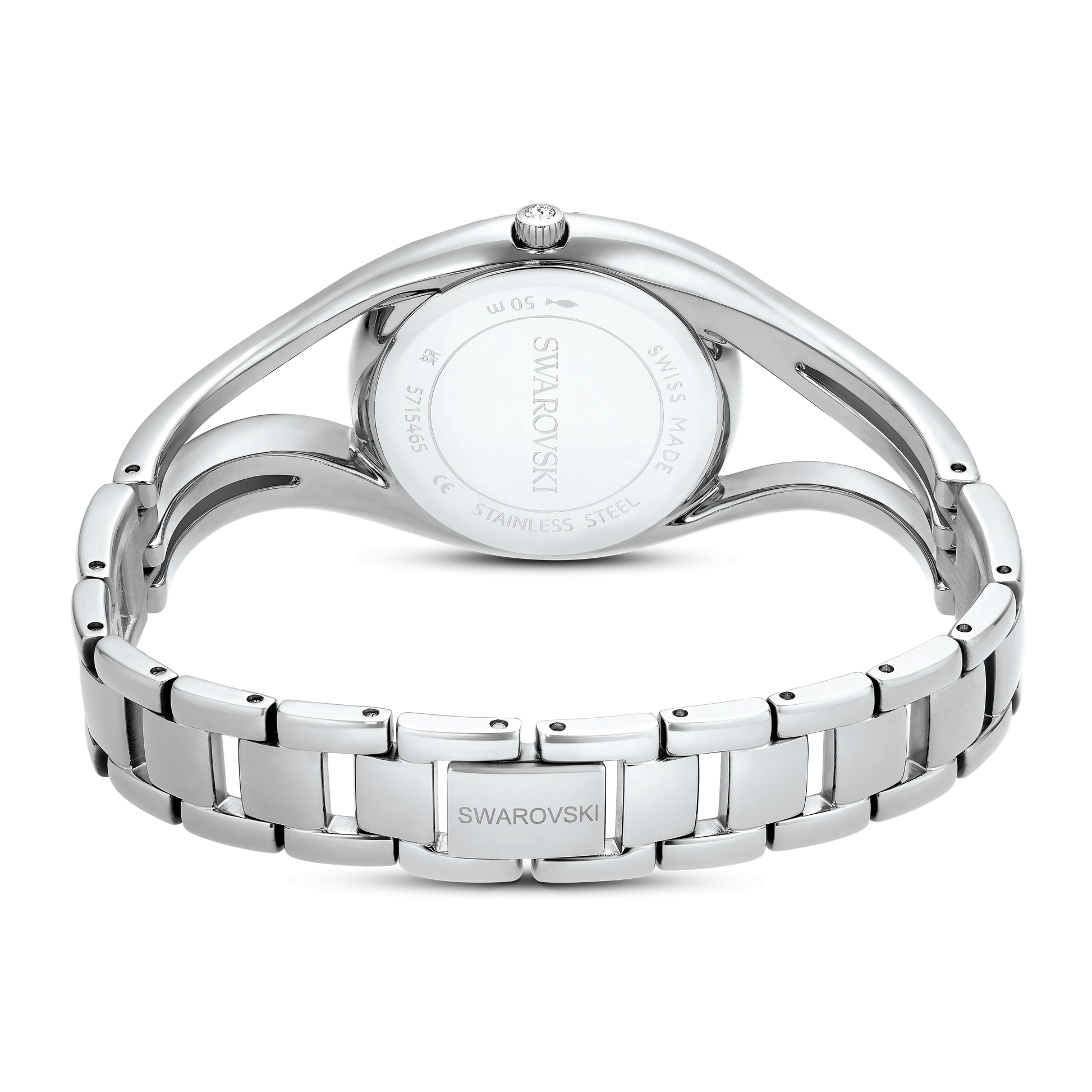 Hyperbola bangle watch, Swiss Made, Metal bracelet, Silver tone, Stainless steel 5689432