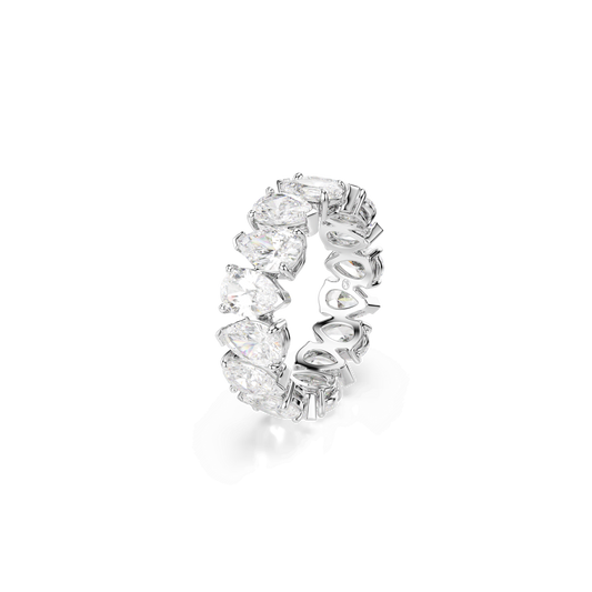 Matrix Vittore ring, Pear cut, White, Silver-tone finish 5689469