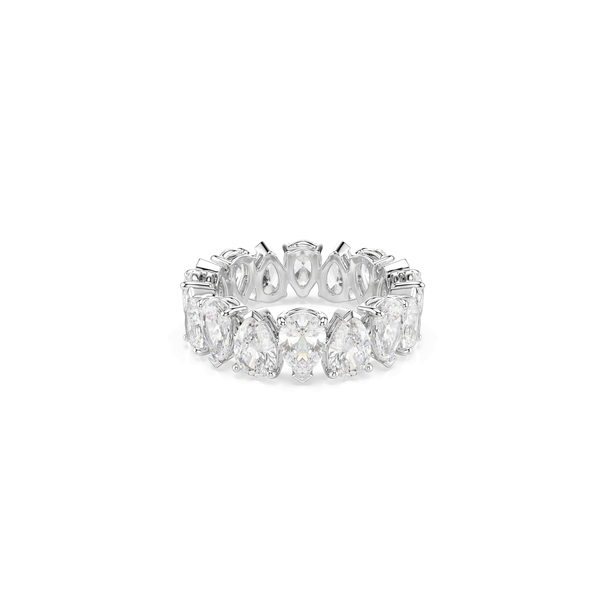 Matrix Vittore ring, Pear cut, White, Silver-tone finish 5689469