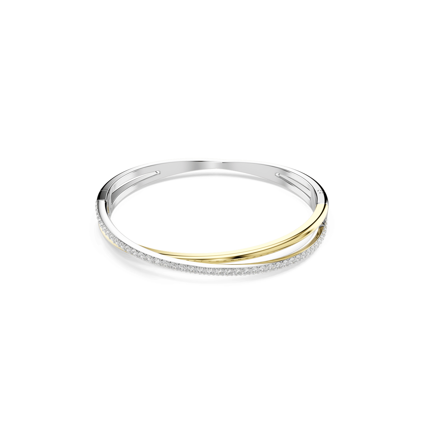 Hyperbola bangle, Round cut, White, Mixed metal finish 5689720