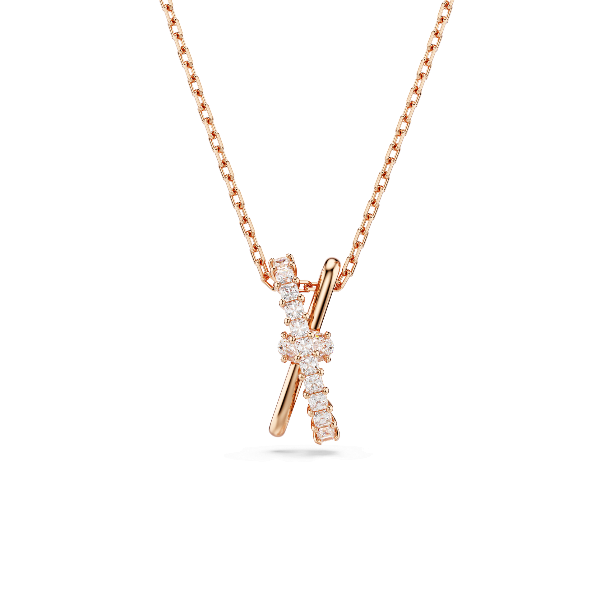 Hyperbola pendant, Mixed cuts, Twist, White, Rose gold-tone plated 5689788