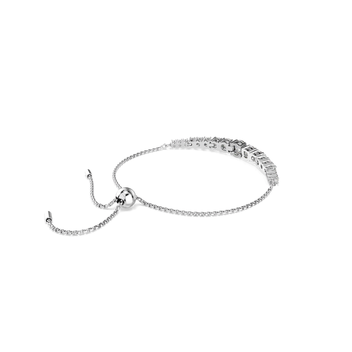 Swarovski Matrix bracelet, Gradient of round cuts, White, Rhodium ...