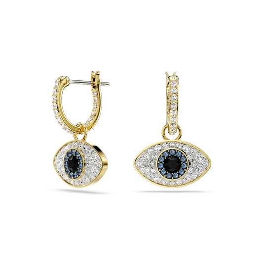 Symbolica drop earrings, Evil eye, Blue, Gold-tone plated 5692163
