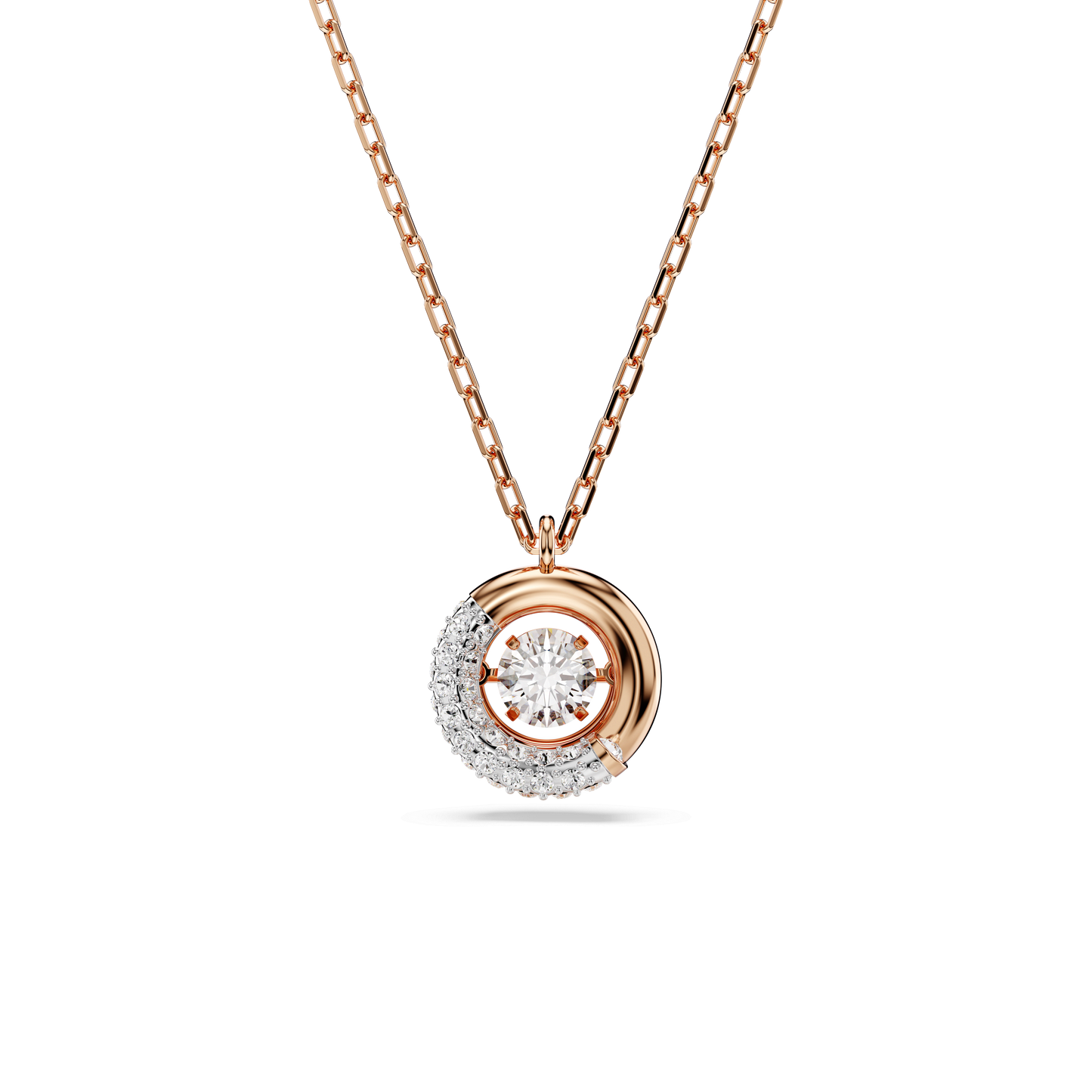 Dextera pendant, Round cut, White, Rose gold-tone plated 5692257