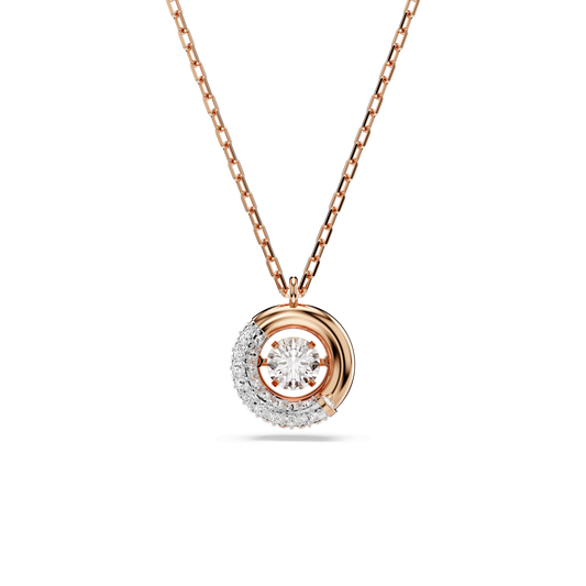Dextera pendant, Round cut, White, Rose gold-tone plated 5692257