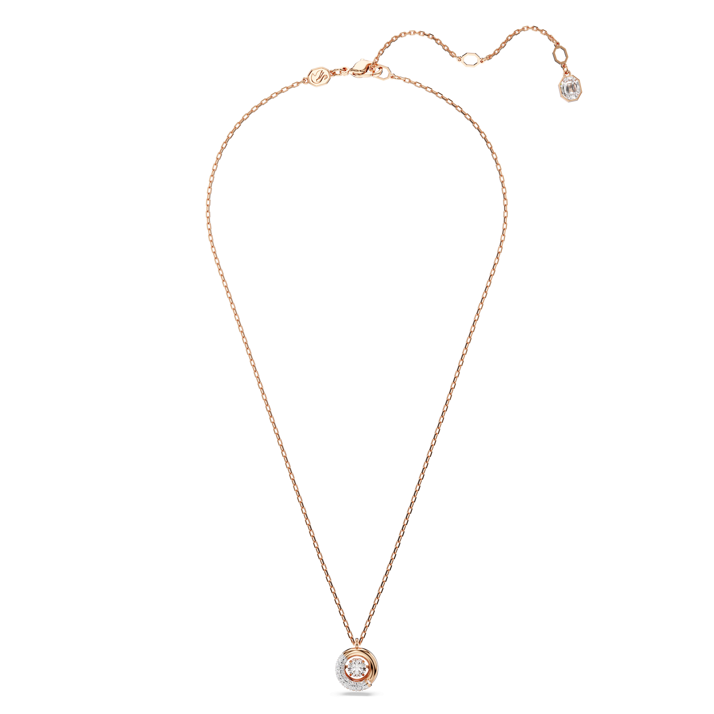 Dextera pendant, Round cut, White, Rose gold-tone plated 5692257