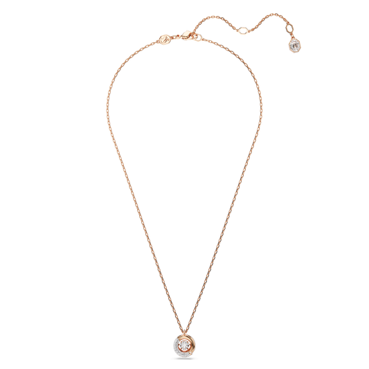 Dextera pendant, Round cut, White, Rose gold-tone plated 5692257