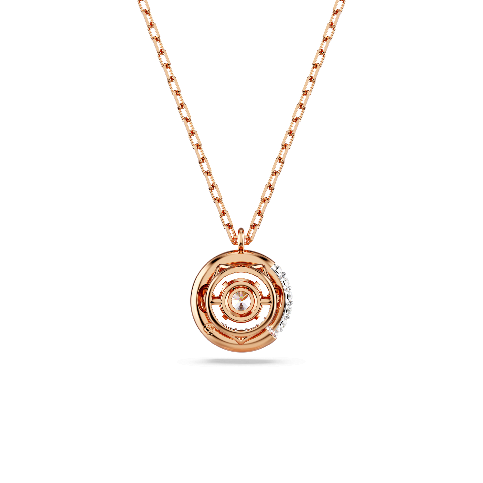 Dextera pendant, Round cut, White, Rose gold-tone plated 5692257
