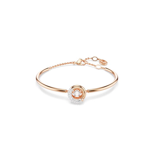 Dextera bangle, Round cut, White, Rose gold-tone plated 5692259