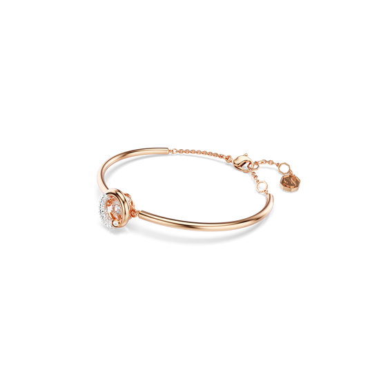 Dextera bangle, Round cut, White, Rose gold-tone plated 5692259