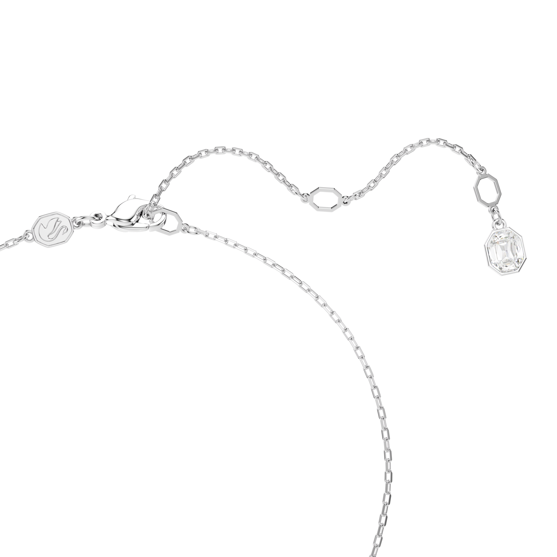 Constella pendant, Pavé, Round cut, White, Rhodium plated 5692261