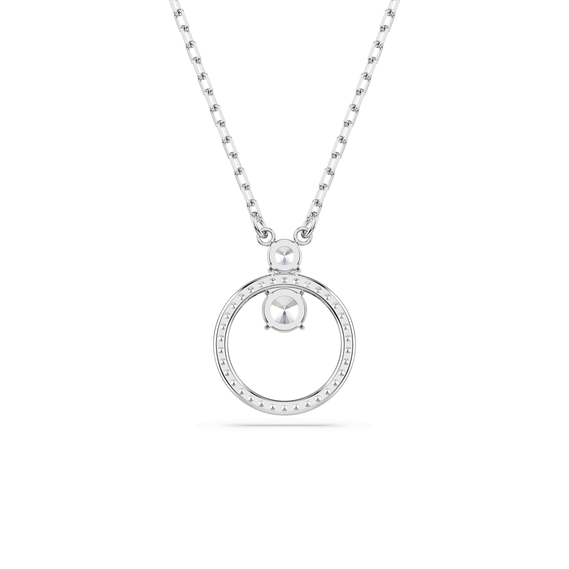 Constella pendant, Pavé, Round cut, White, Rhodium plated 5692261