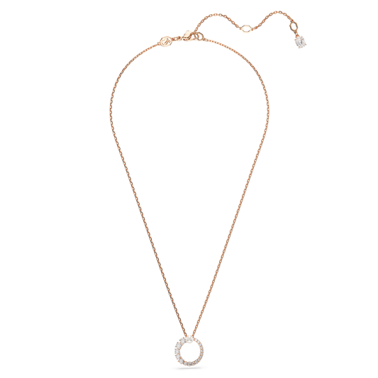 Matrix pendant, Crystal pearl, Round cut, White, Rose gold-tone plated 5692265