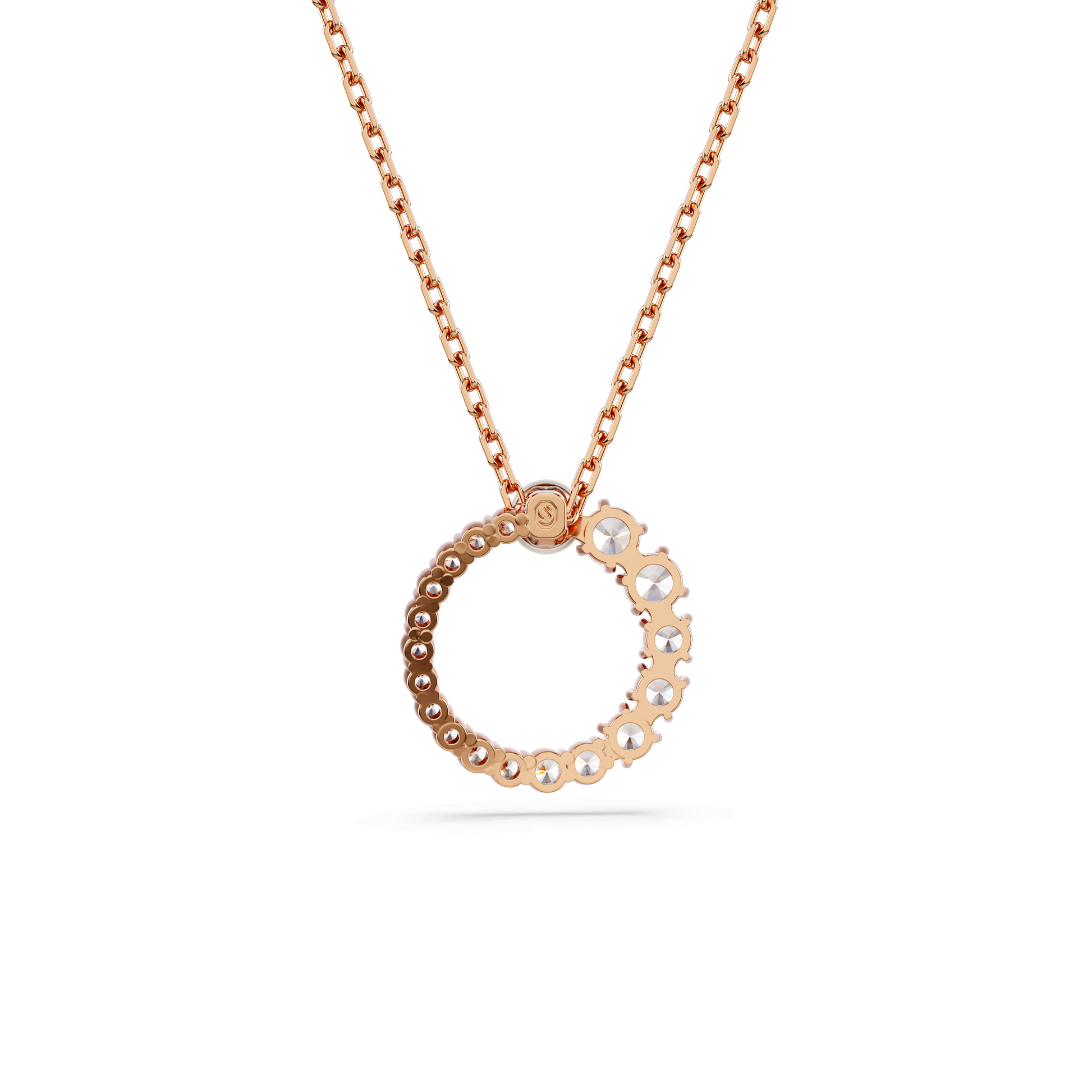 Matrix pendant, Crystal pearl, Round cut, White, Rose gold-tone plated 5692265