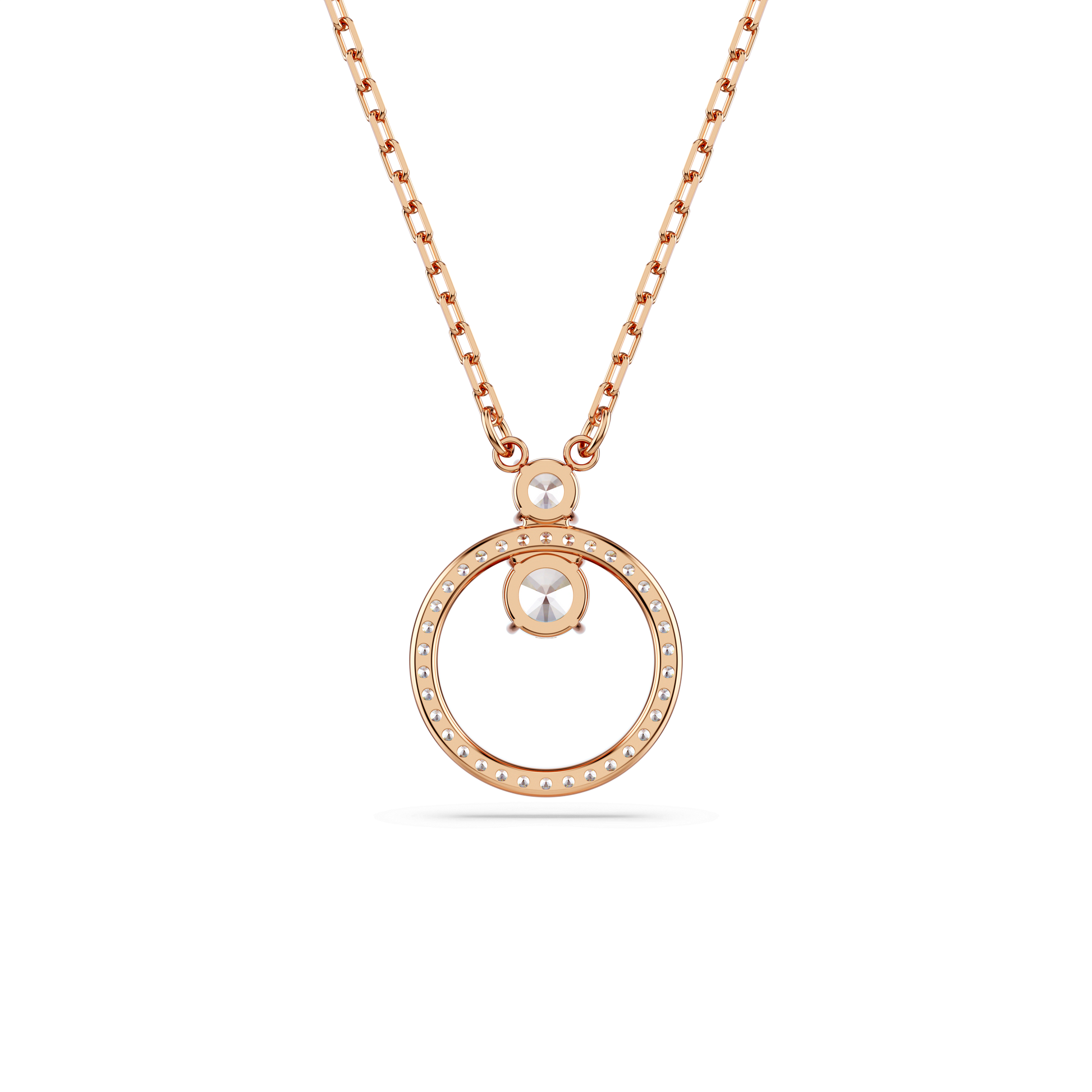 Constella pendant, Pavé, Round cut, White, Rose gold-tone plated 5692266