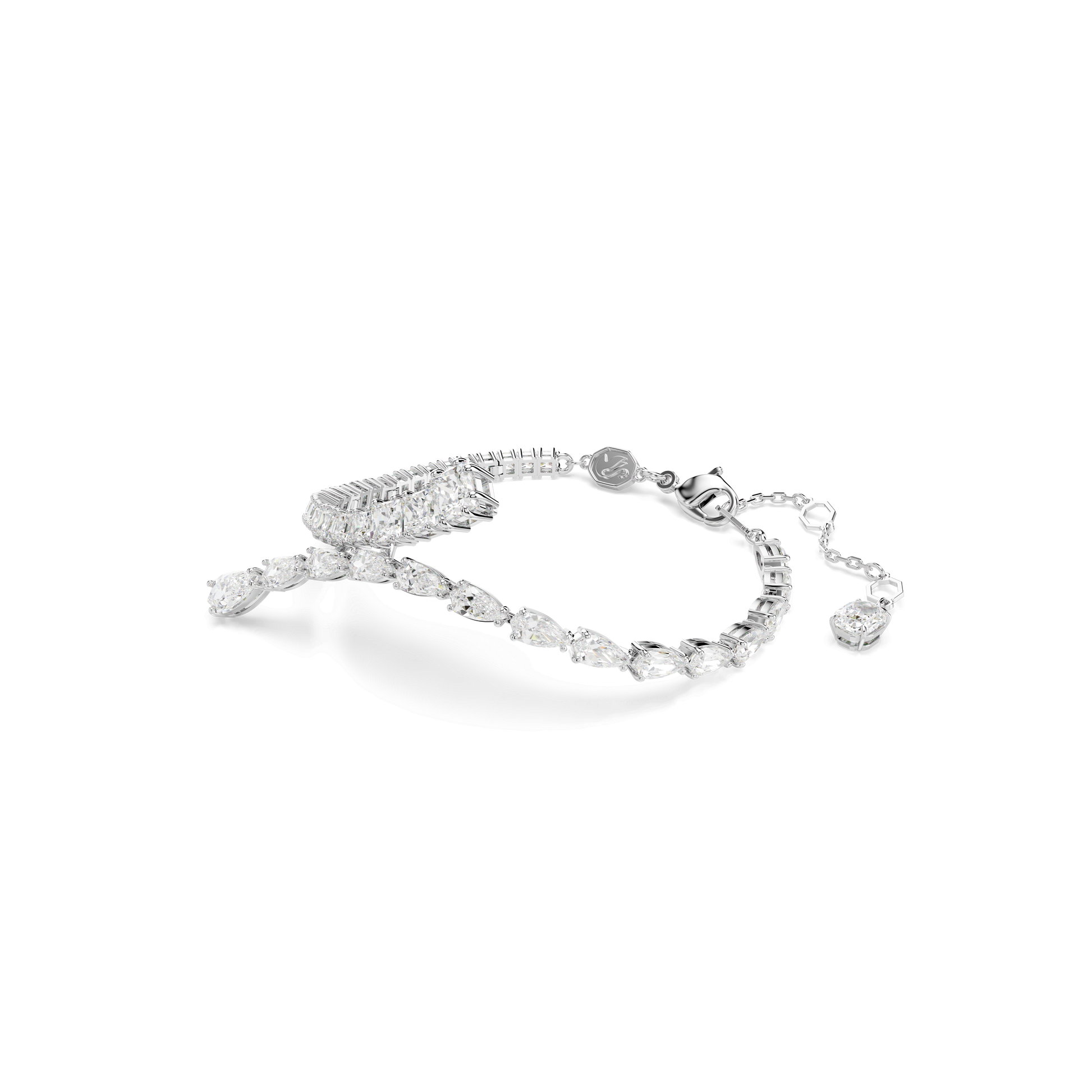 Matrix bracelet, Mixed cuts, White, Rhodium plated 5693154
