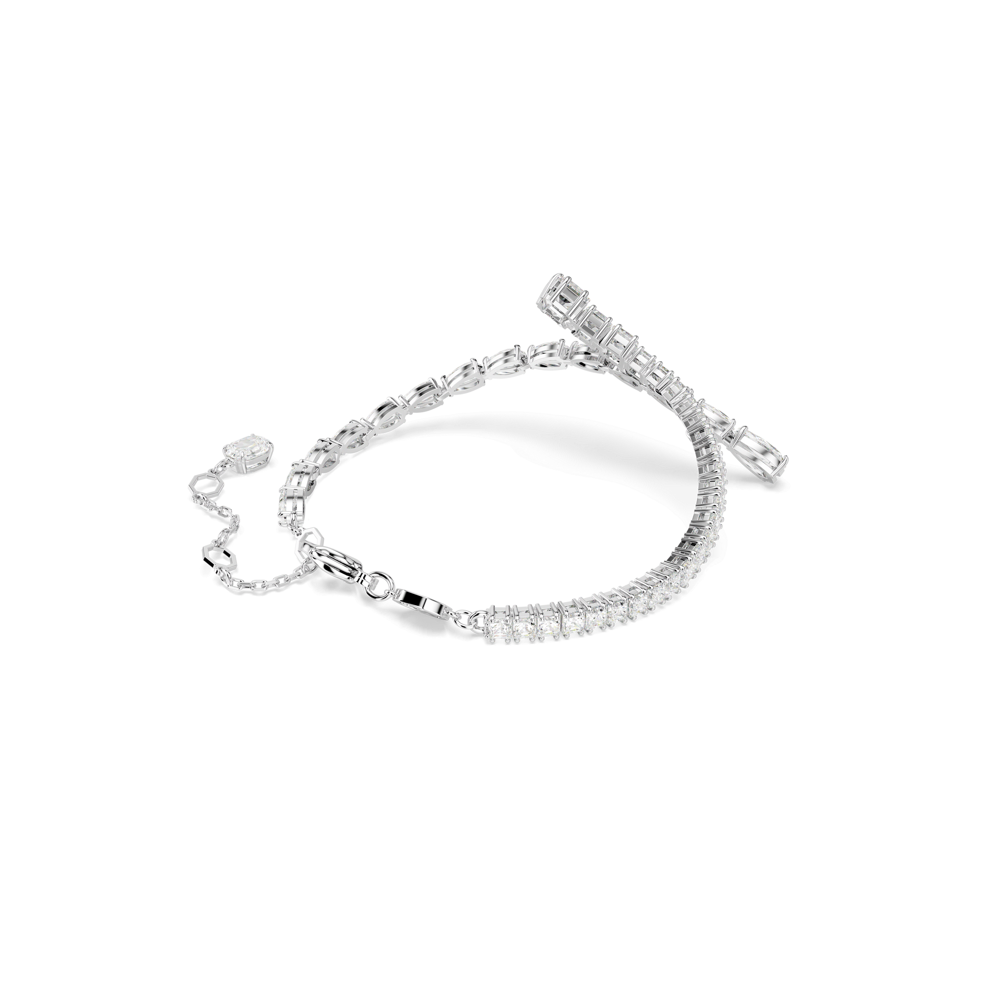 Matrix bracelet, Mixed cuts, White, Rhodium plated 5693154