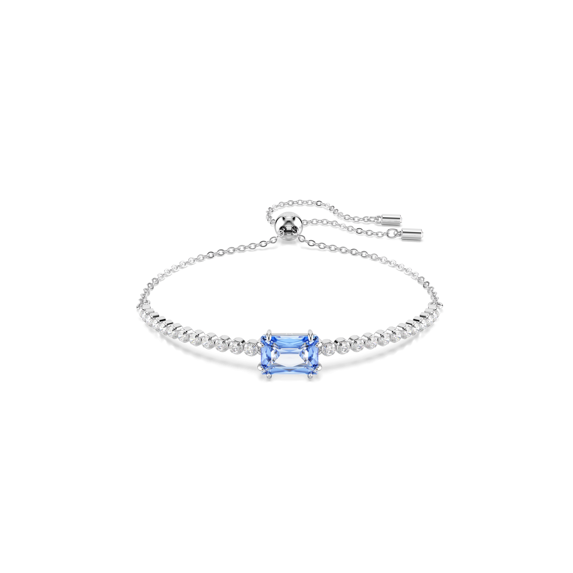 Matrix bracelet, Mixed cuts, Blue, Rhodium plated 5693412