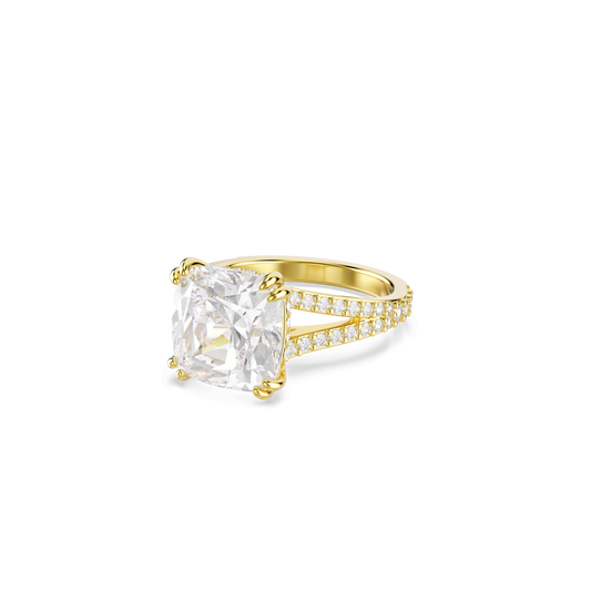 Stilla cocktail ring, Square cut, Pavé, White, Gold-tone plated 5693501