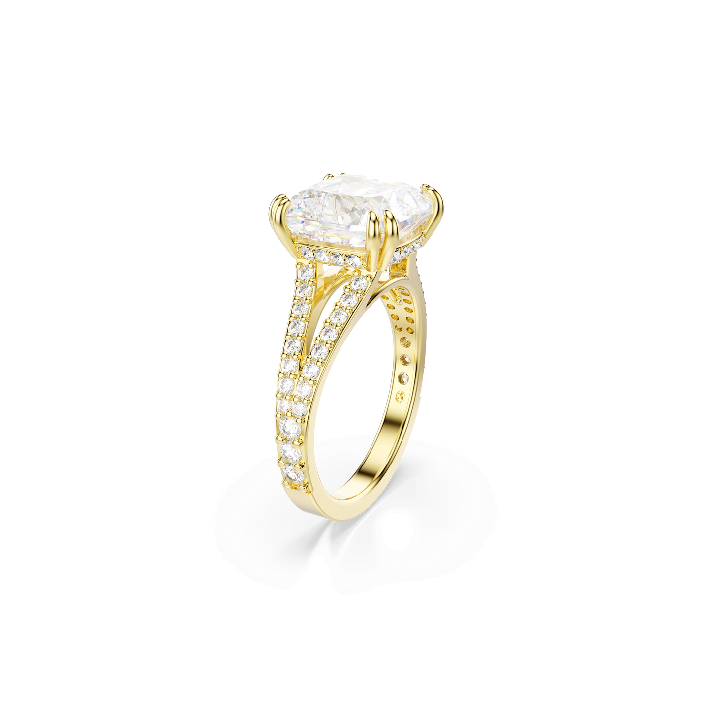 Stilla cocktail ring, Square cut, Pavé, White, Gold-tone plated 5693501