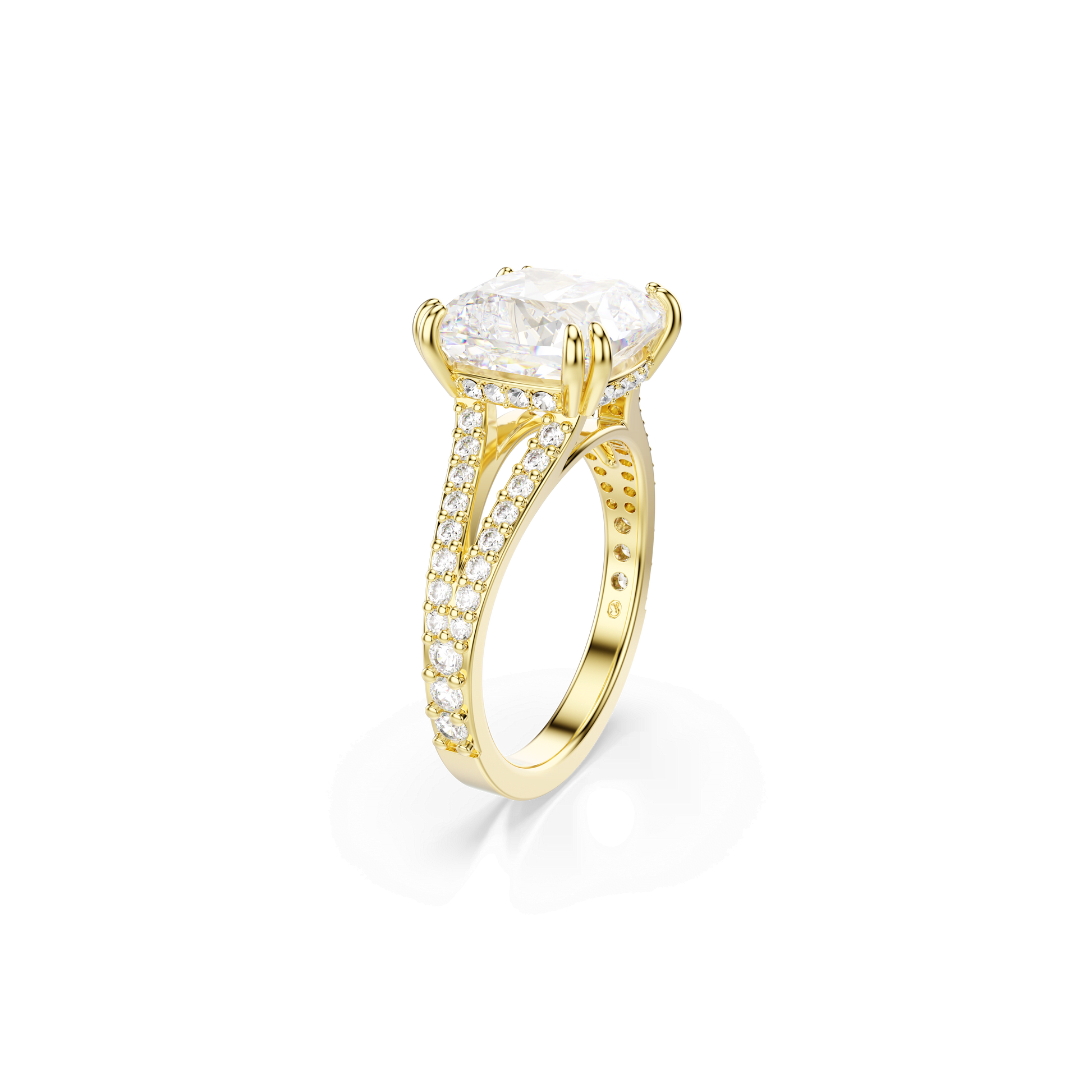 Stilla cocktail ring, Square cut, Pavé, White, Gold-tone plated 5693501