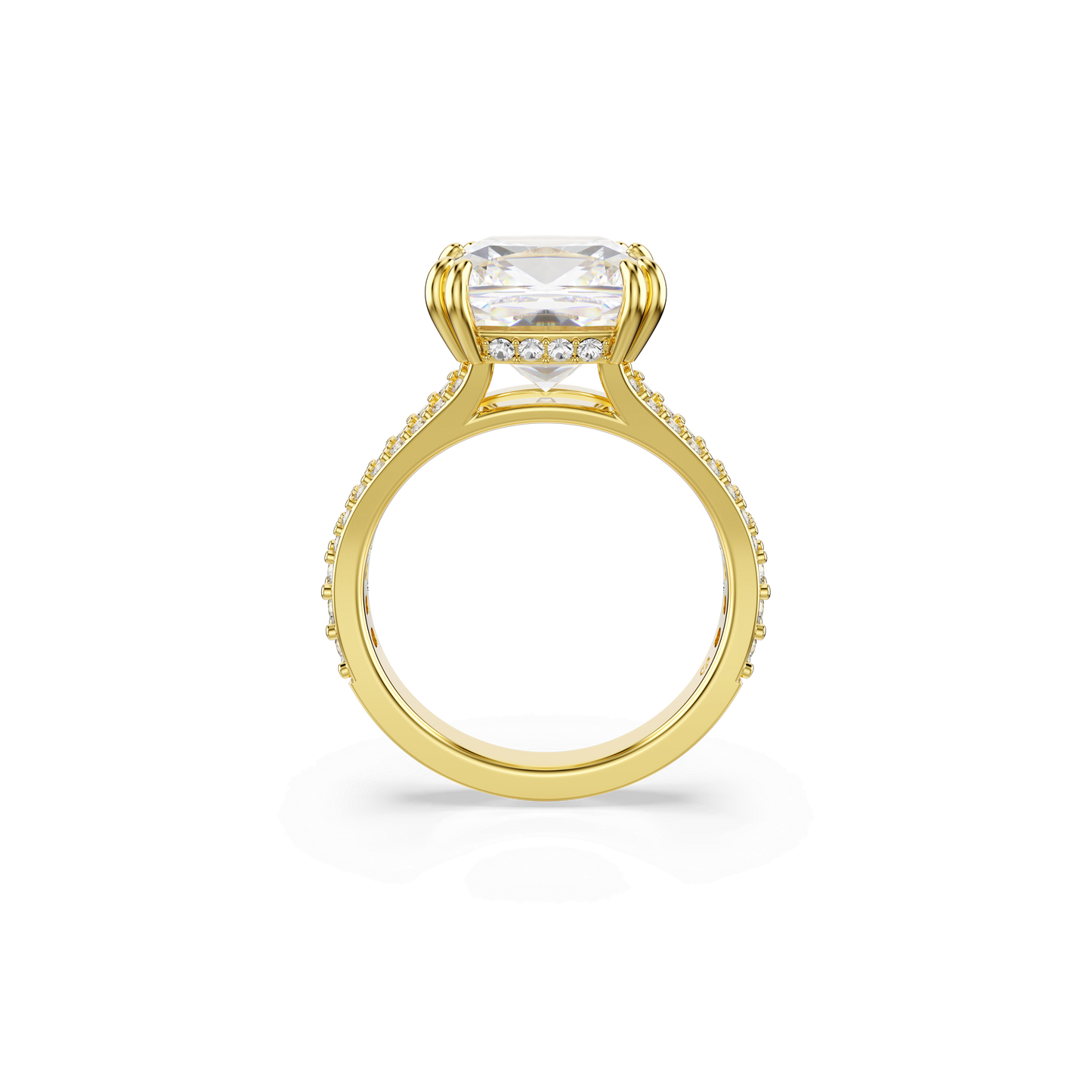 Stilla cocktail ring, Square cut, Pavé, White, Gold-tone plated 5693501