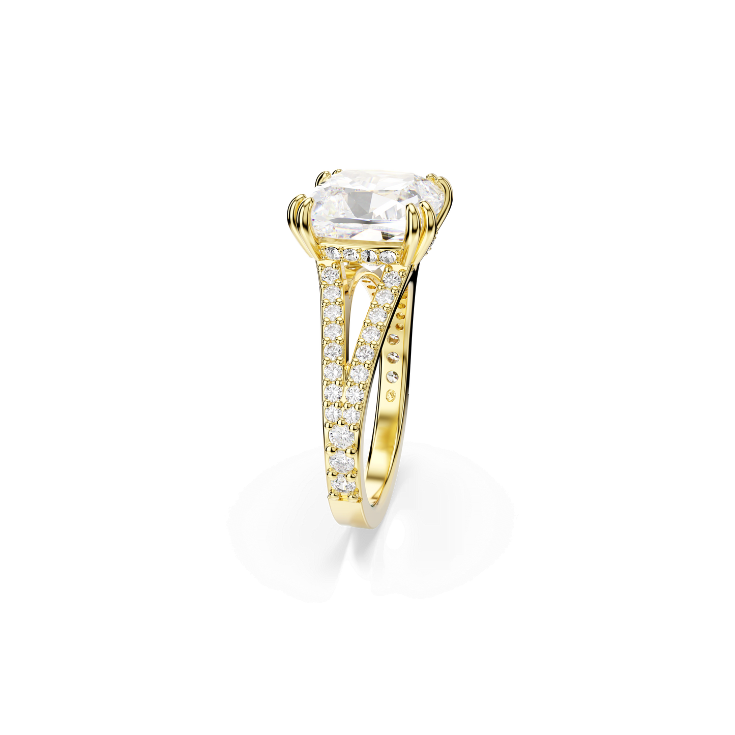Stilla cocktail ring, Square cut, Pavé, White, Gold-tone plated 5693503