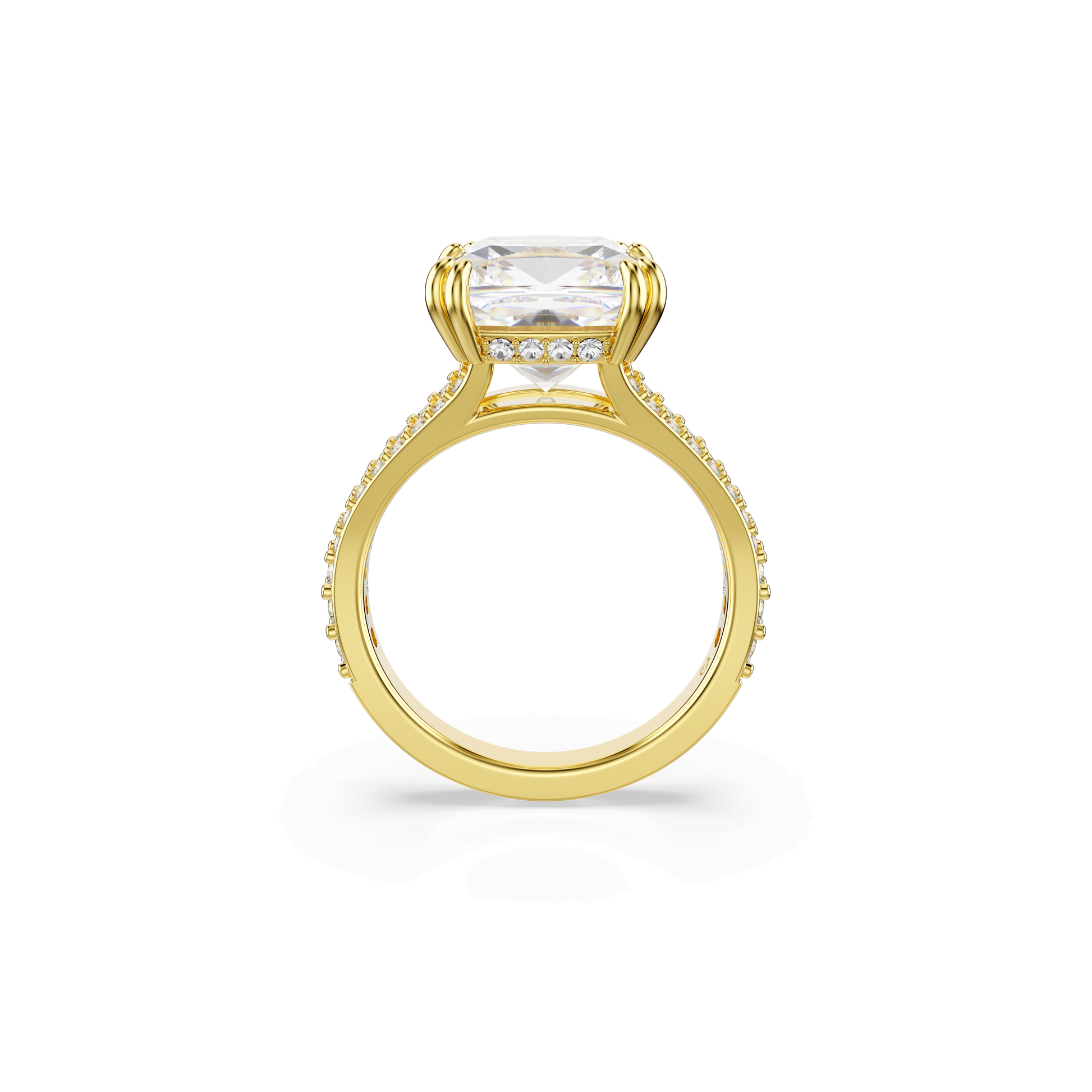 Stilla cocktail ring, Square cut, Pavé, White, Gold-tone plated 5693503