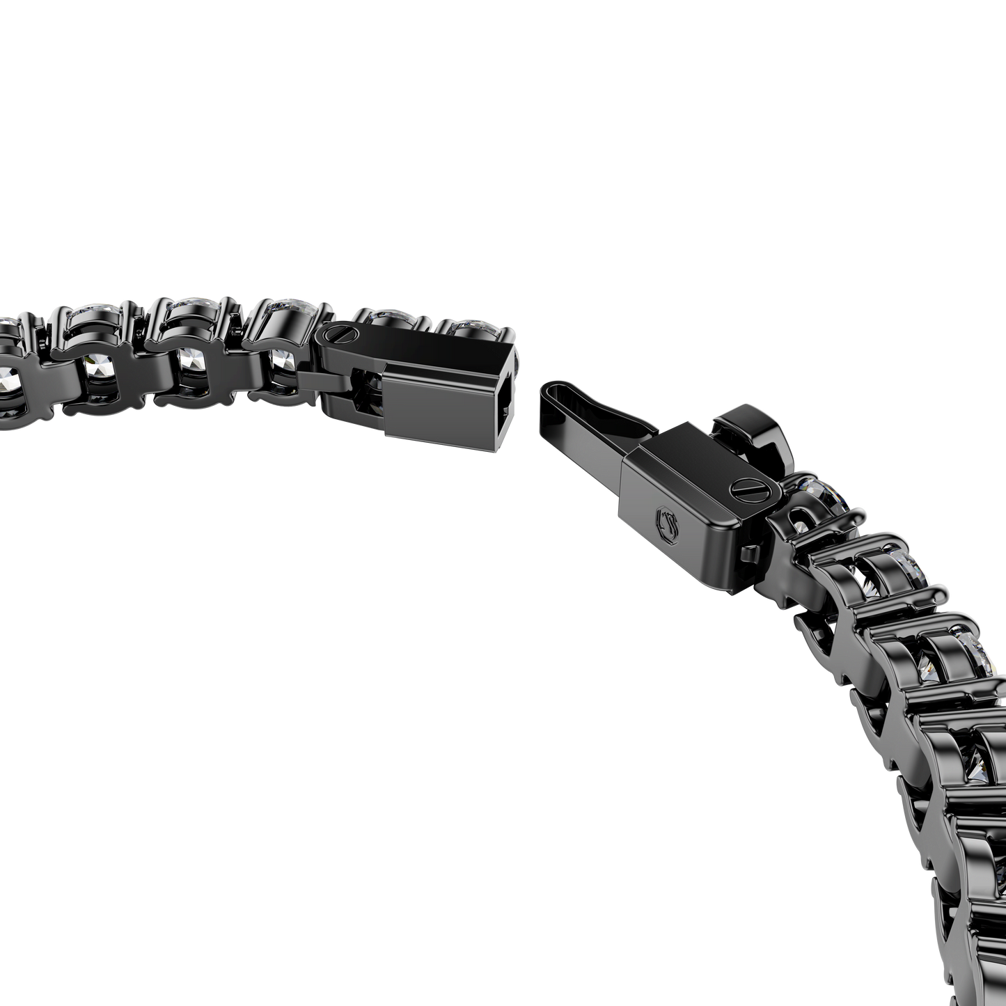 Matrix Tennis bracelet, Round cut, Gray, Ruthenium plated 5693928