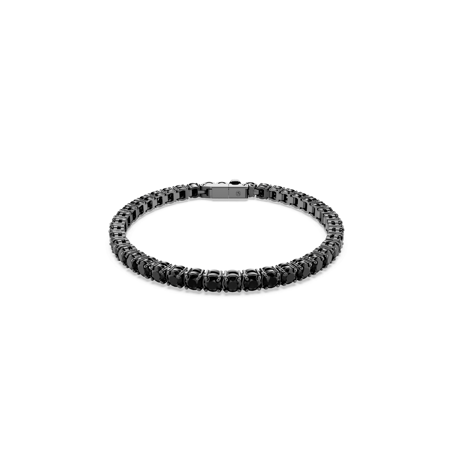 Matrix Tennis bracelet, Round cut, Black, Ruthenium plated 5696032