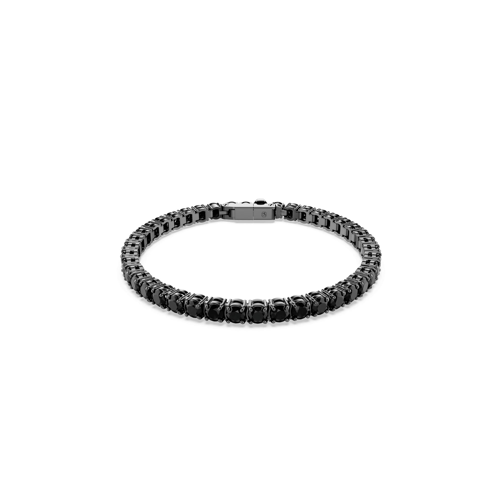 Matrix Tennis bracelet, Round cut, Black, Ruthenium plated 5696032