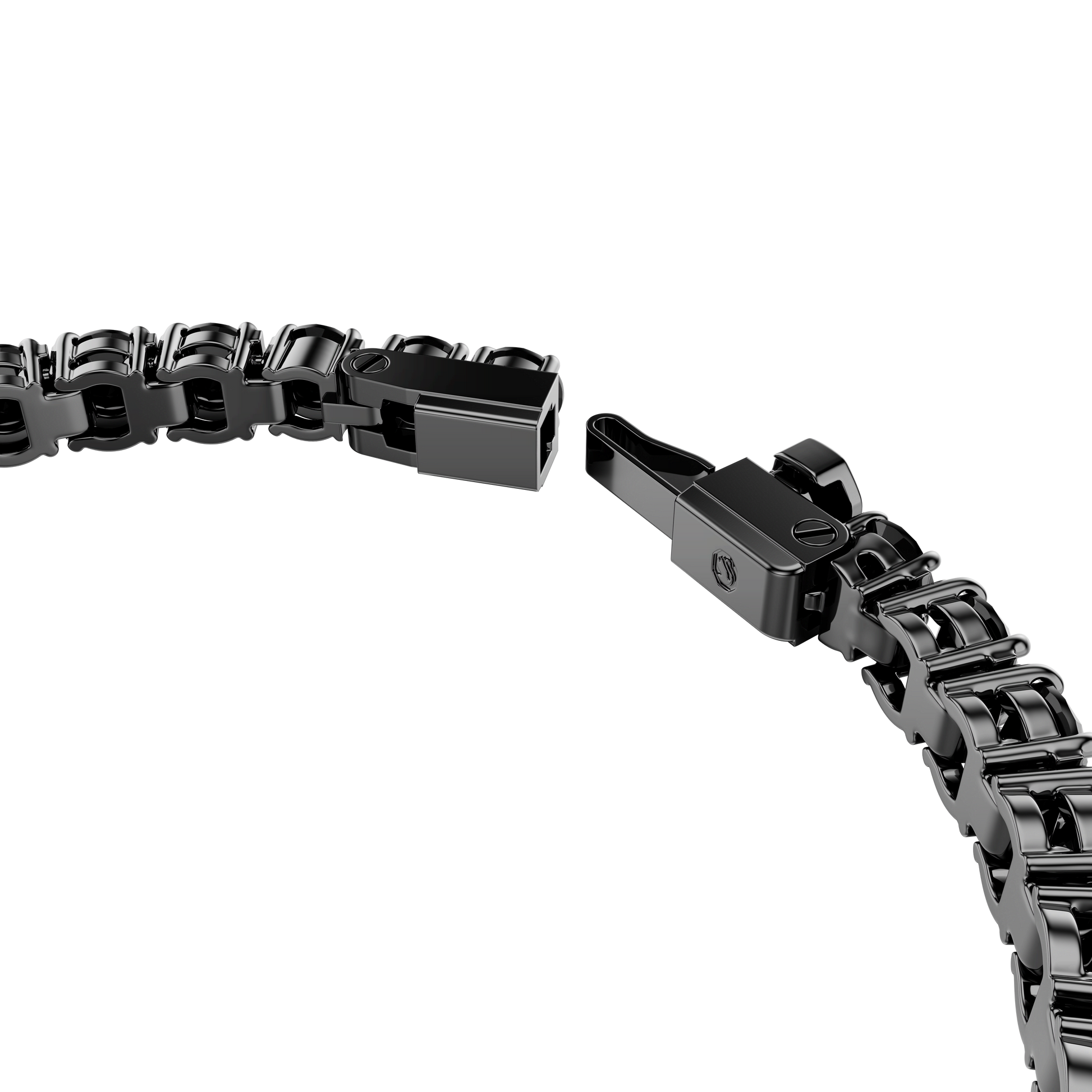 Matrix Tennis bracelet, Round cut, Black, Ruthenium plated 5696032