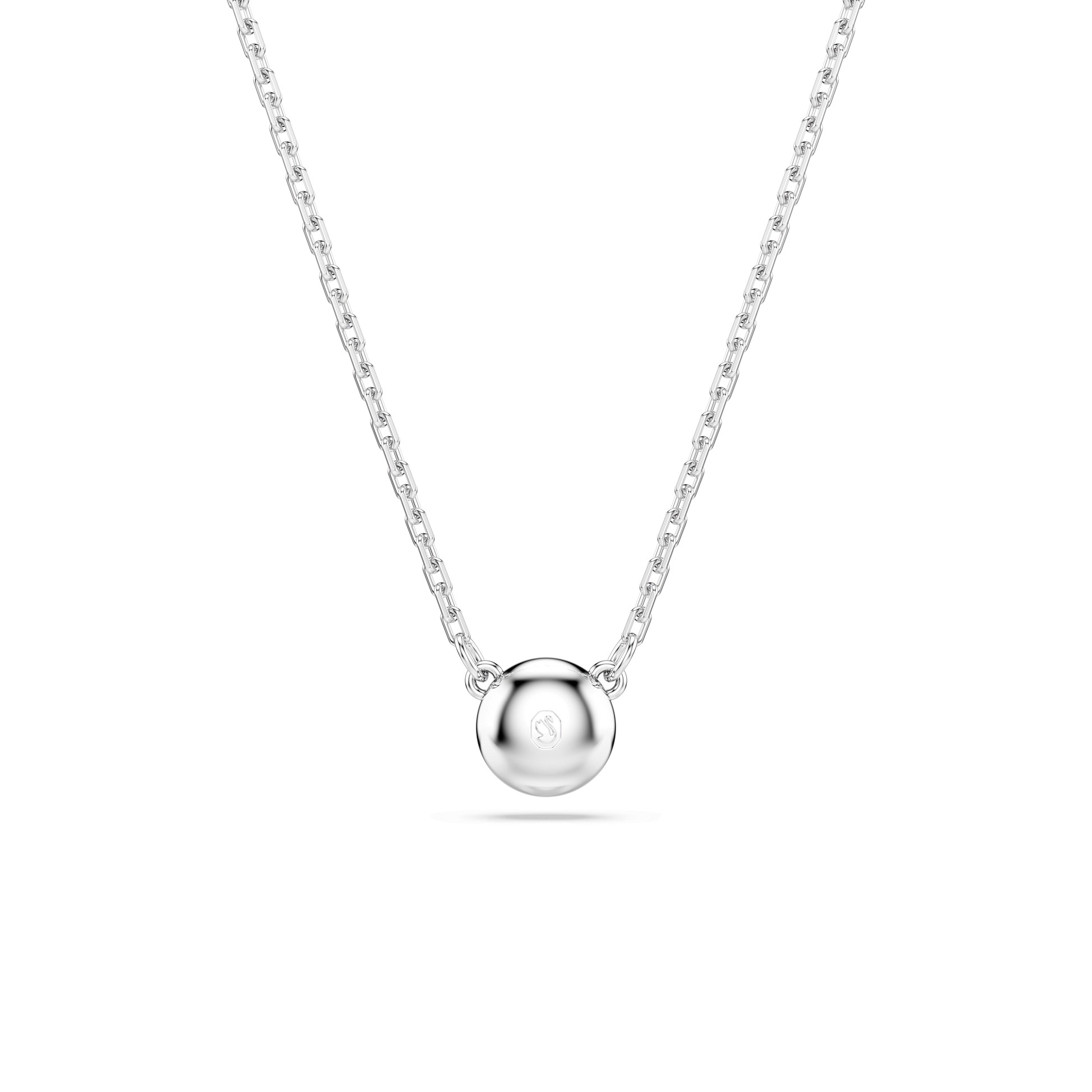 Imber pendant, Round cut, White, Rhodium plated 5696039