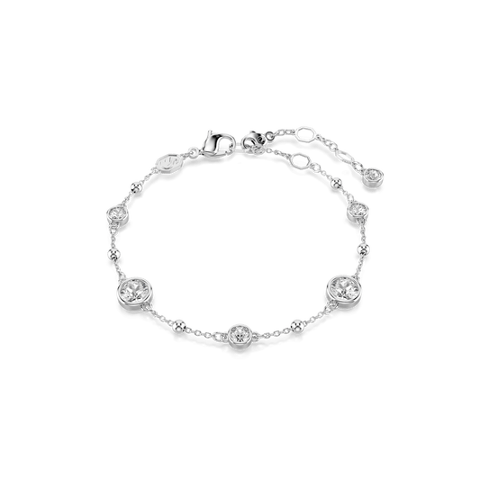 Imber bracelet, Round cut, White, Rhodium plated 5696079