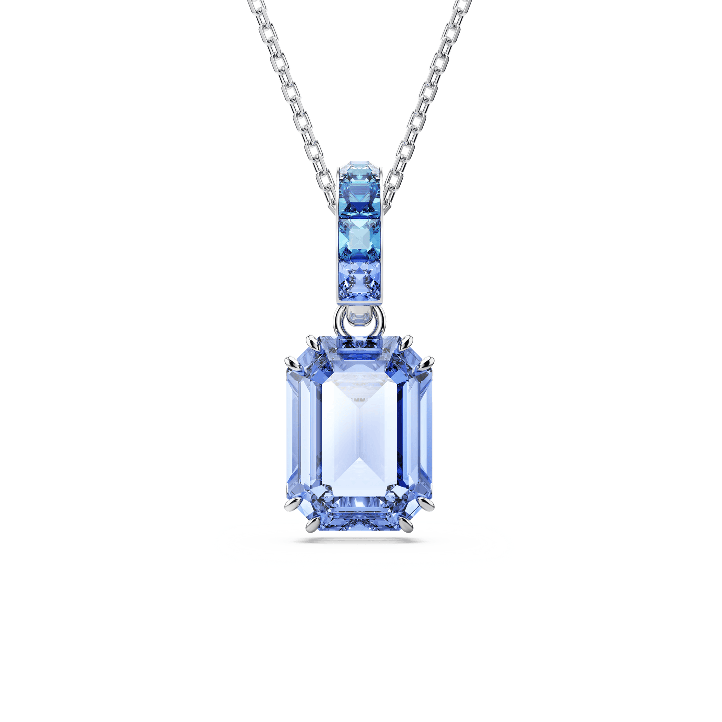 Millenia pendant, Octagon cut, Blue, Rhodium plated 5696518