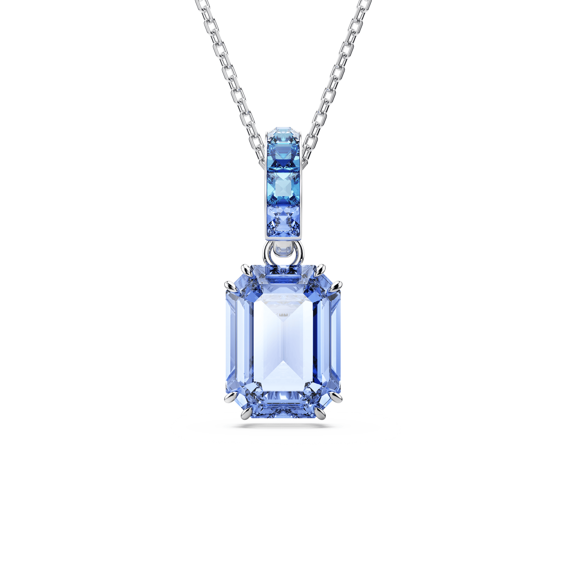 Millenia pendant, Octagon cut, Blue, Rhodium plated 5696518