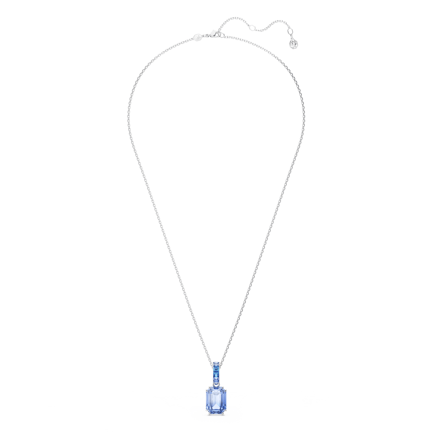 Millenia pendant, Octagon cut, Blue, Rhodium plated 5696518