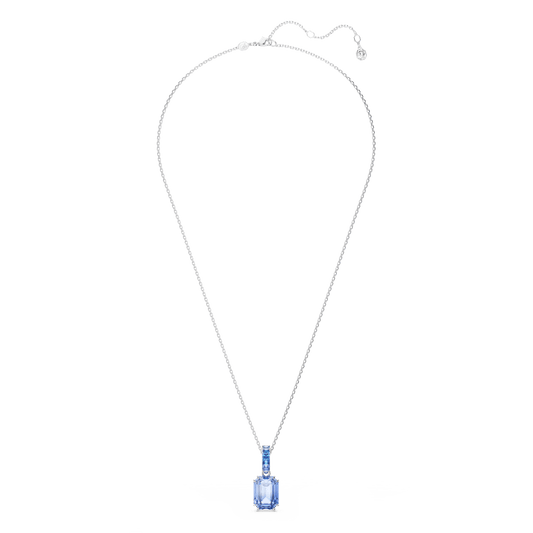 Millenia pendant, Octagon cut, Blue, Rhodium plated 5696518