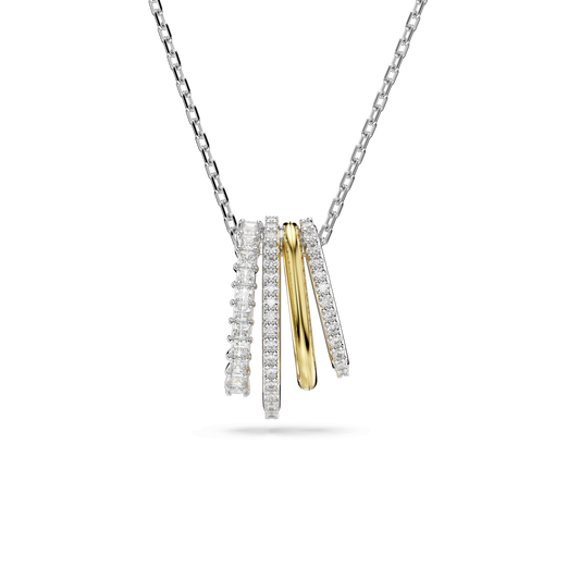 Hyperbola pendant, Mixed cuts, White, Mixed metal finish 5696626