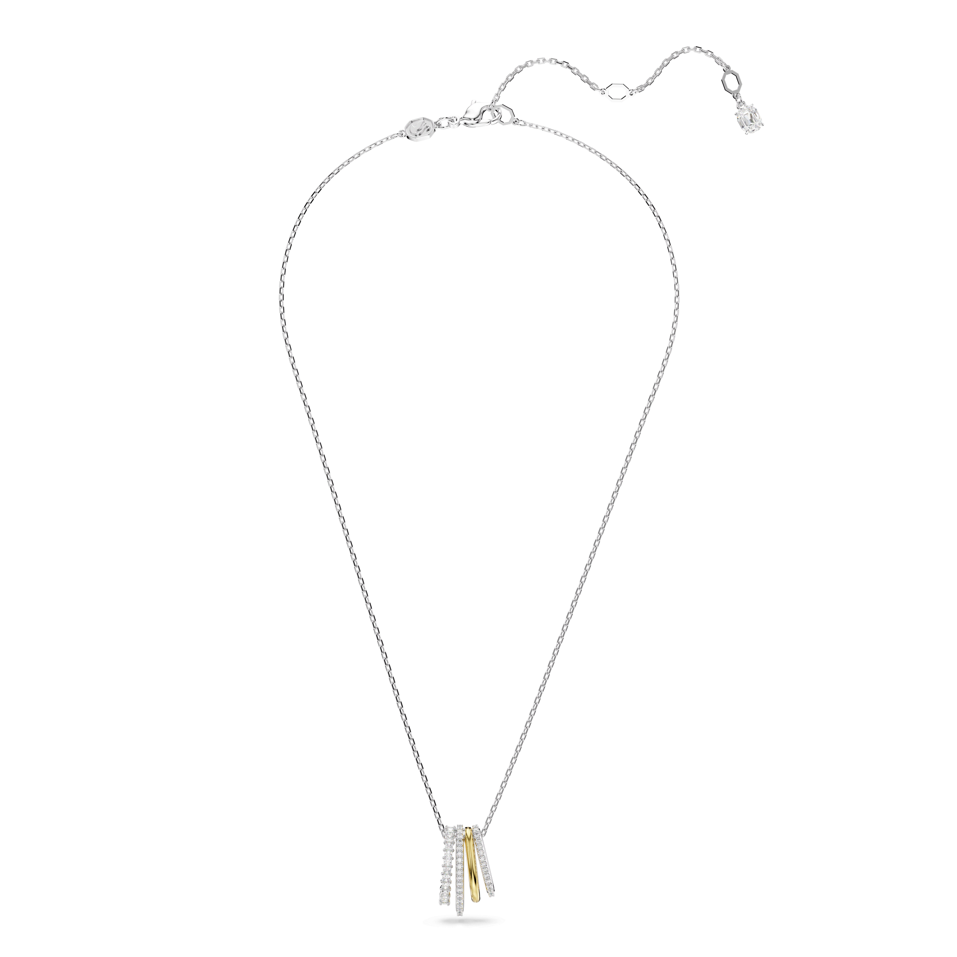 Hyperbola pendant, Mixed cuts, White, Mixed metal finish 5696626